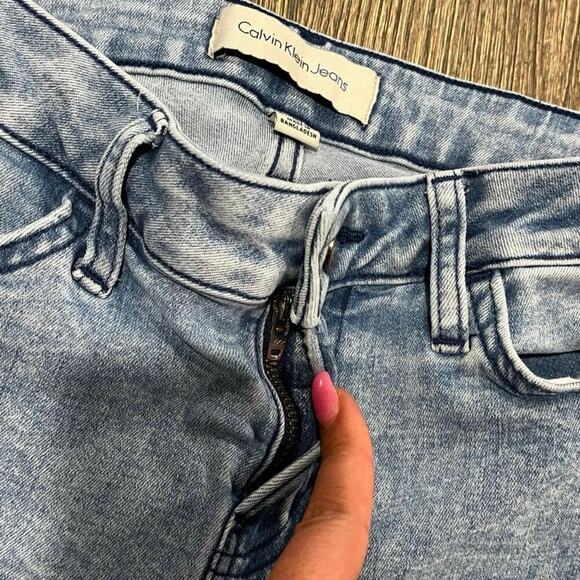 Calvin Klein Jeans Ankle Skinny Denim Mid Rise Stretch Light Wash Blue Size 4 - Picture 6 of 11